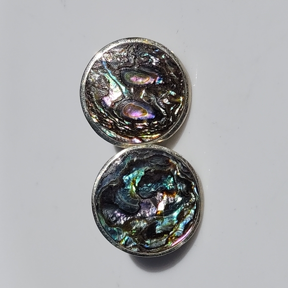 Abalone Shell Round Earrings - Picture 8 of 13